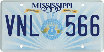 MS license plate VNL566