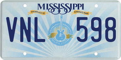 MS license plate VNL598