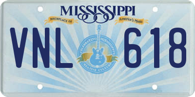 MS license plate VNL618