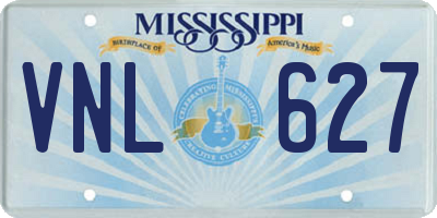 MS license plate VNL627