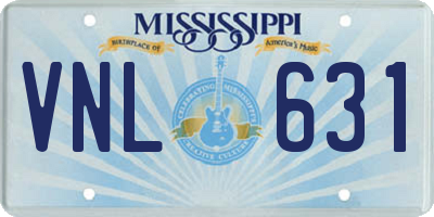 MS license plate VNL631