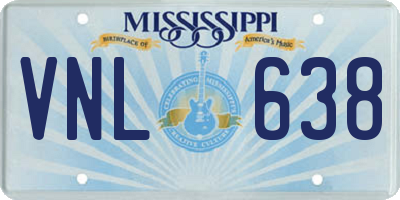 MS license plate VNL638