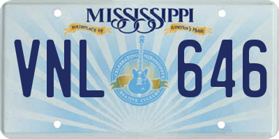 MS license plate VNL646