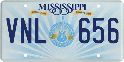 MS license plate VNL656