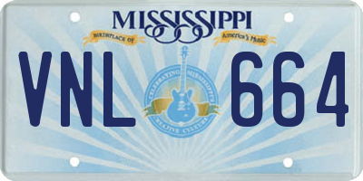MS license plate VNL664