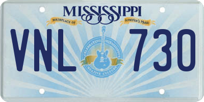 MS license plate VNL730