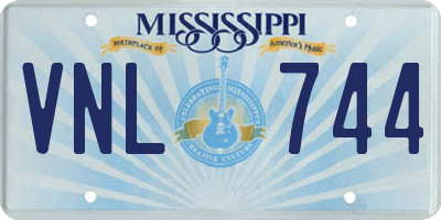 MS license plate VNL744