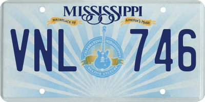MS license plate VNL746