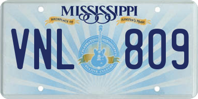 MS license plate VNL809