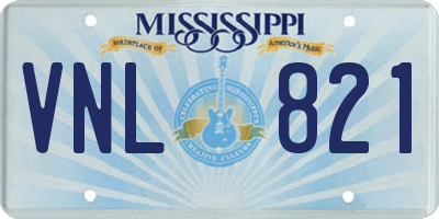 MS license plate VNL821