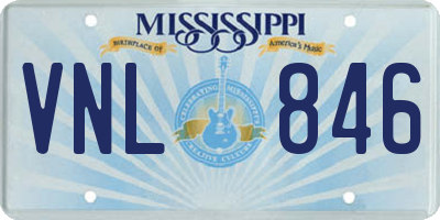 MS license plate VNL846