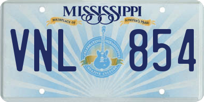 MS license plate VNL854