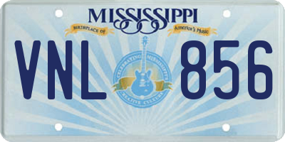 MS license plate VNL856