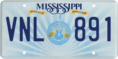 MS license plate VNL891