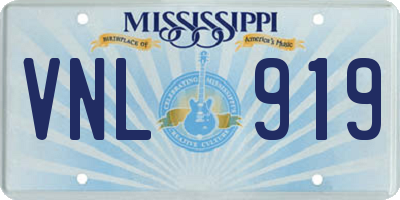 MS license plate VNL919
