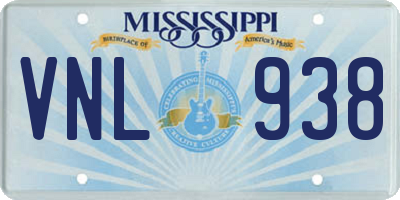 MS license plate VNL938