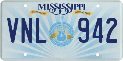 MS license plate VNL942
