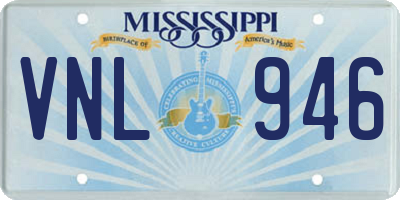 MS license plate VNL946