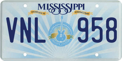 MS license plate VNL958