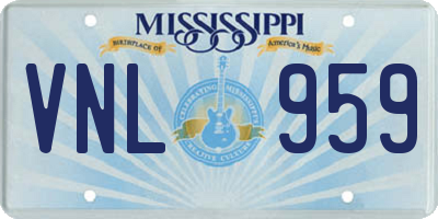 MS license plate VNL959