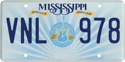 MS license plate VNL978