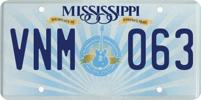 MS license plate VNM063
