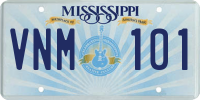 MS license plate VNM101