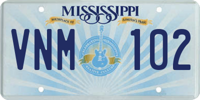 MS license plate VNM102