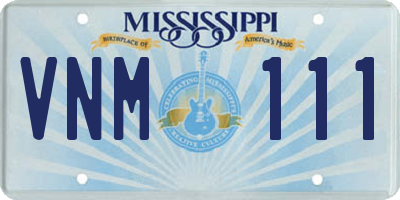 MS license plate VNM111