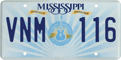 MS license plate VNM116