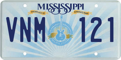 MS license plate VNM121