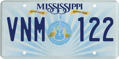 MS license plate VNM122