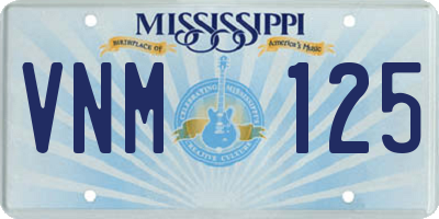 MS license plate VNM125