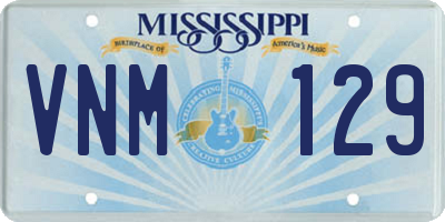 MS license plate VNM129