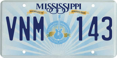 MS license plate VNM143