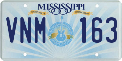 MS license plate VNM163