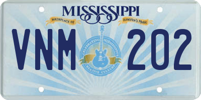 MS license plate VNM202