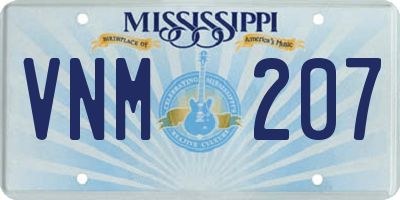 MS license plate VNM207