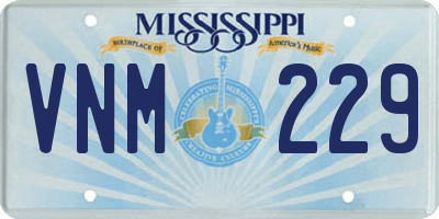 MS license plate VNM229