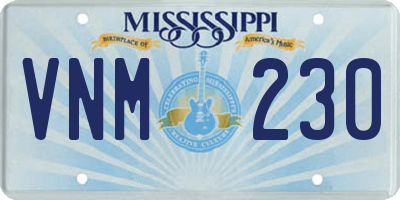 MS license plate VNM230