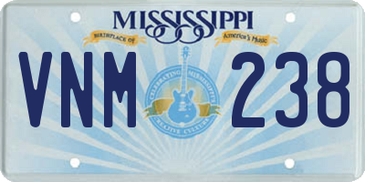 MS license plate VNM238