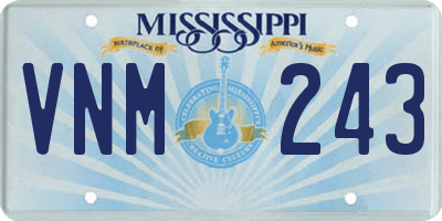 MS license plate VNM243