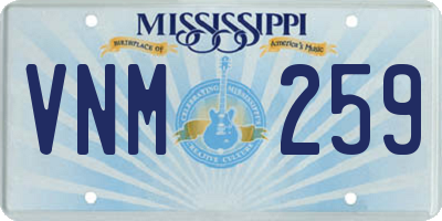 MS license plate VNM259