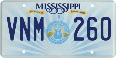 MS license plate VNM260
