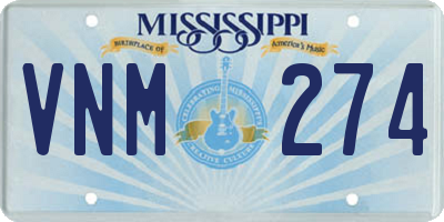 MS license plate VNM274