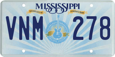 MS license plate VNM278