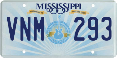 MS license plate VNM293