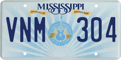 MS license plate VNM304