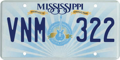 MS license plate VNM322