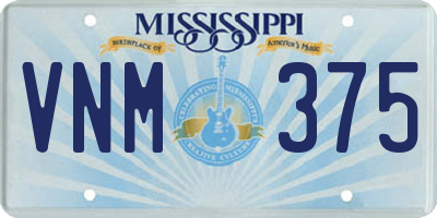 MS license plate VNM375